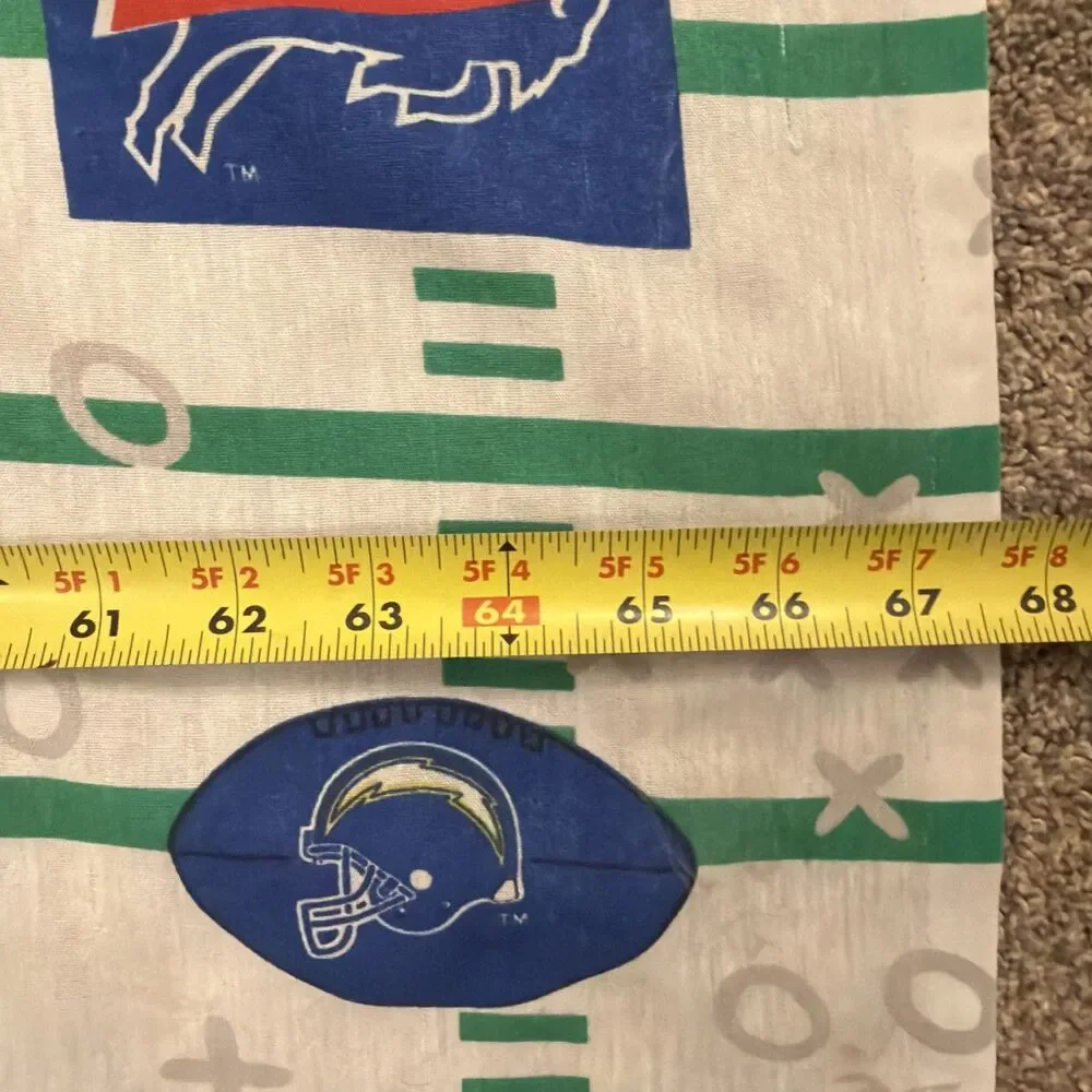 VTG 1996 NFL The Bibb Official Teams Logo Twin Flat Sheet Yard Lines Pennant USA